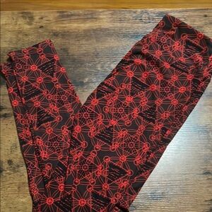 LuLaRoe Red and Black Leggings